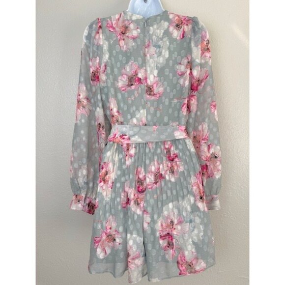 NWT Express floral long sleeve pleated wrap front romper spring M - Picture 8 of 12